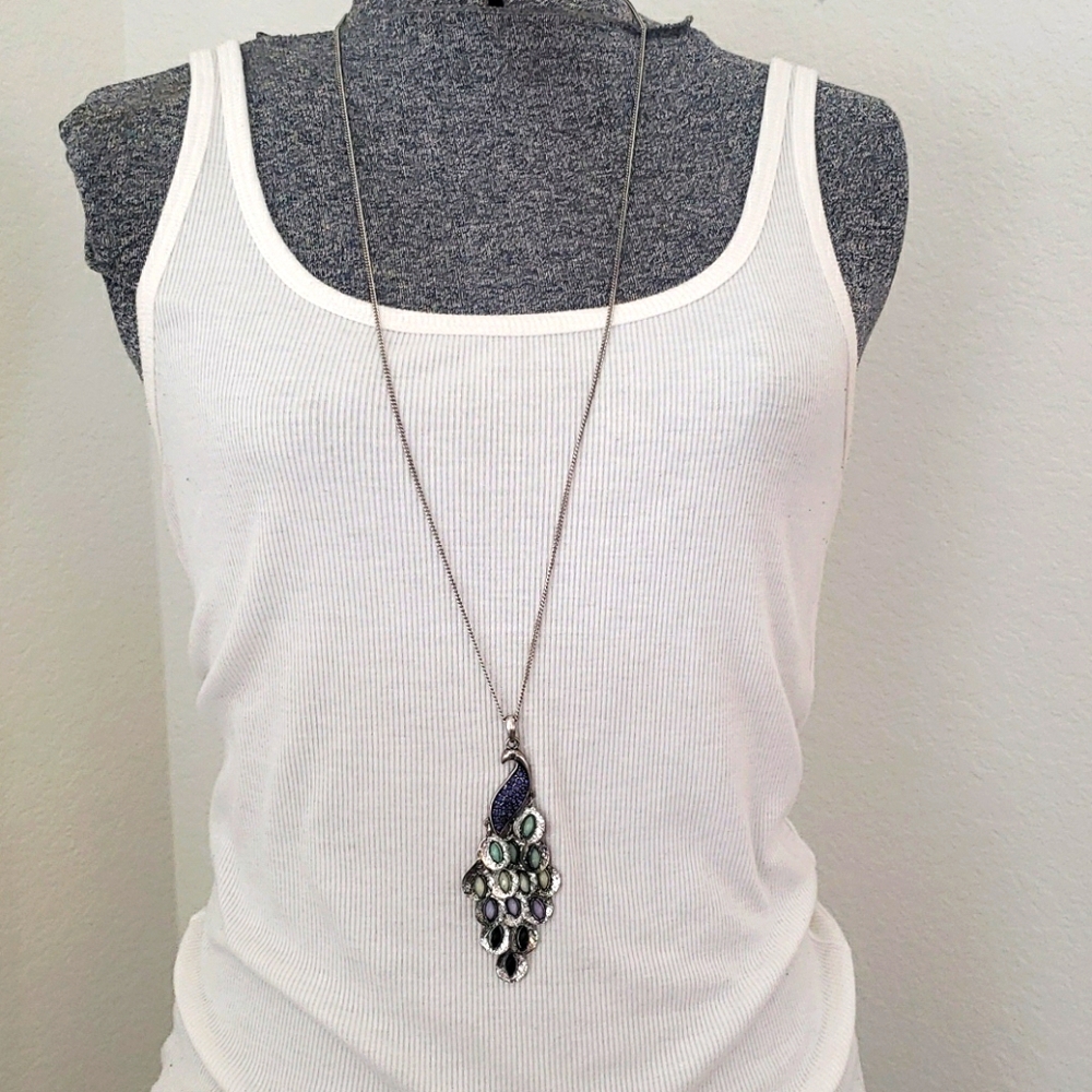 Long Peacock Necklace